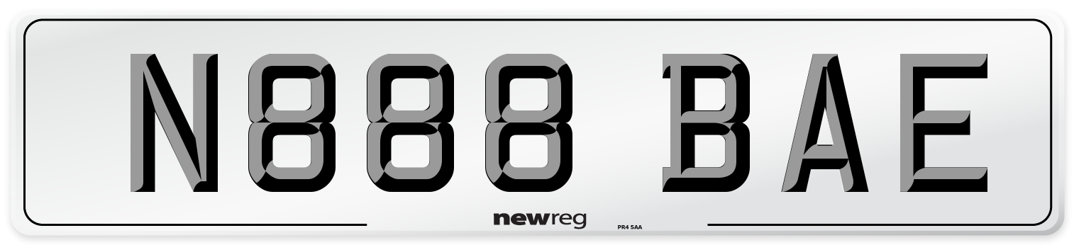 N888 BAE Number Plate from New Reg